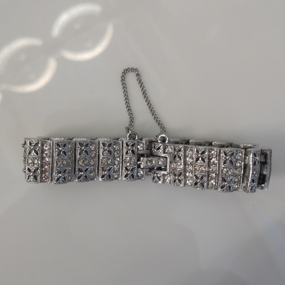 Silver and Rhinestone Bracelet